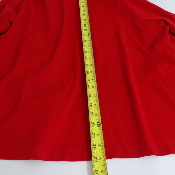 Dear Scarlett Women Red Open Front Blazer Jacket Size 3X Pockets 3/4 Sleeve - Picture 10 of 11